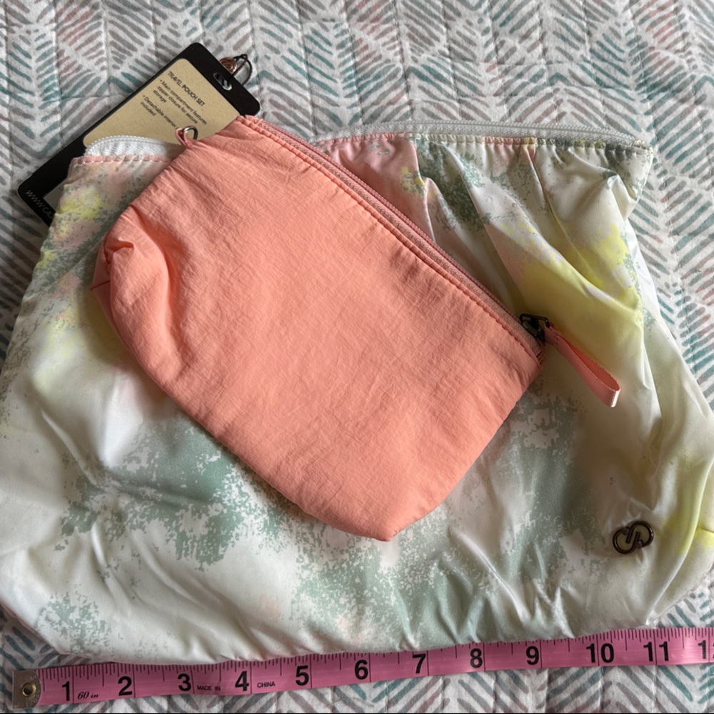 CALIA by Carrie Underwood Peach and White Pouch Set